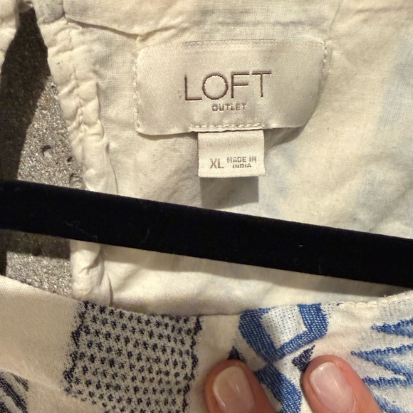 LOFT Blue and White Patterned Mini Dress - Picture 2 of 5